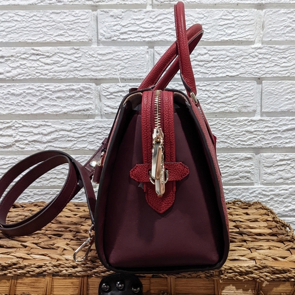 NWT Kate Spade red currant pebbled leather MD satchel - Picture 6 of 11